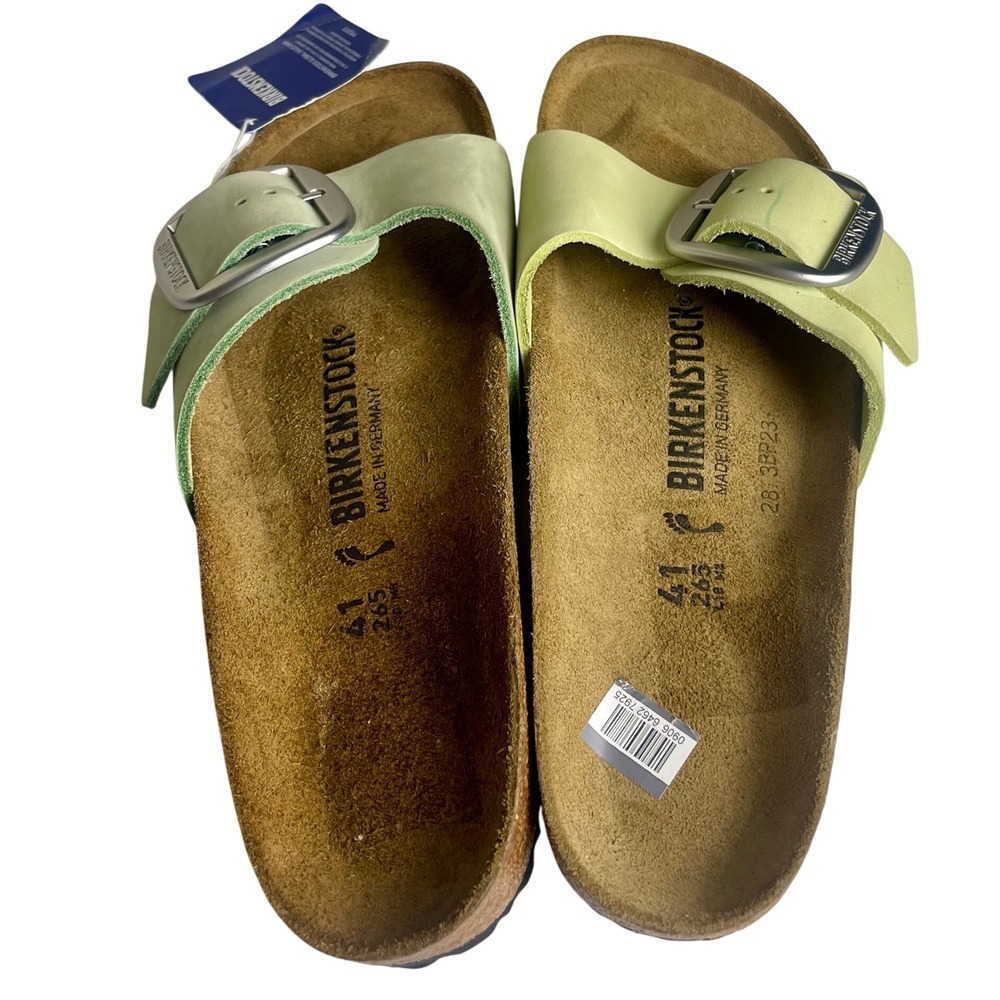 Birkenstock Madrid Big Buckle Matcha Green Nubuck Sandals EU 41 US 10-10.5